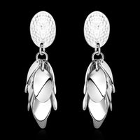 Rose Gold Plated  Earrings Drop Dangle Push Back .52" L264