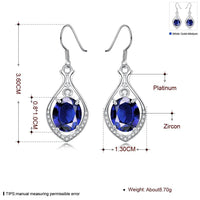 Rose Gold Platinum Plated Red Earrings AAA Zirconia Fish Hook .52" L232