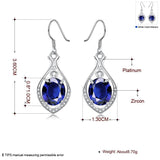 Rose Gold Platinum Plated Red Earrings AAA Zirconia Fish Hook .52" L232