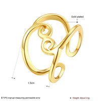 Rose Gold Platinum Plated Fashion Ring Women Open Double Line B151