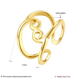 Rose Gold Platinum Plated Fashion Ring Women Open Double Line B151