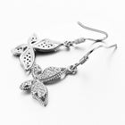 Rose Gold Platinum Plated  Earrings AAA Zirconia Fish Hook Butterfly .52 L230