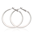 Hoop White Yellow Rose Gold Plated French Back Hoop Earrings L134