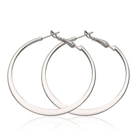 White Yellow Rose Gold Plated French Back Hoop Earrings L134