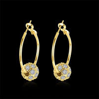 Rose Gold Platinum Plated  Earrings Drop Dangle AAA Zirconia French Clip.4" L242