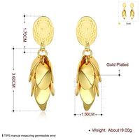 Rose Gold Plated  Earrings Drop Dangle Push Back .52" L264