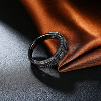 Gold Plated Black Gunmetal P Fashion Ring AAA Zirconia Men's Women Unisex B317