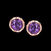 Rose Gold Plated Earrings Stud Czech Drill AAA Zirconia Push Back .34 L172