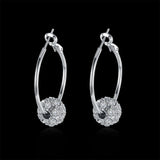 Rose Gold Platinum Plated  Earrings Drop Dangle AAA Zirconia French Clip.4" L242
