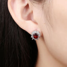 Platinum Plated Colors  Earrings Stud AAA Cubic Zirconia Push Back .48" L246