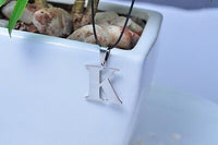 Stainless Steel Leather Necklace Pendant Lover Letter Initial Alphabet