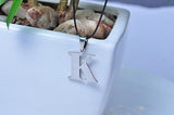 Stainless Steel Leather Necklace Pendant Lover Letter Initial Alphabet
