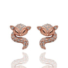 Rose Gold Platinum Plated Earrings AAA Zirconia Push Back Sugar Glider .52" L289