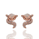 Rose Gold Platinum Plated Earrings AAA Zirconia Push Back Sugar Glider .52" L289