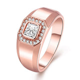 Rose Gold Platinum Plated Statement Ring AAA Zirconia Women B253