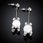 Rose Gold Plated Earrings Drop Dangle AAA Zirconia Push Back .56" L266