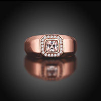 Rose Gold Platinum Plated Statement Ring AAA Zirconia Women B253