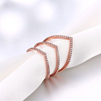 Rose Gold Platinum  Plated Fashion Ring AAA Zirconia Women knuckle B312