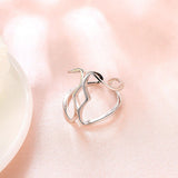 Rose Gold Platinum Plated Fashion Ring Women Open Double Line B171