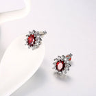 Platinum Plated Colors  Earrings Stud AAA Cubic Zirconia Push Back .48" L246