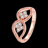 Rose Gold Platinum Plated Fashion Ring AAA Zirconia Women B254