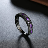 Gold Plated Black Gunmetal P Fashion Ring AAA Zirconia Men's Women Unisex B317