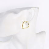 Rose Gold Plated Earrings Hoop Hinged Hoop Hearts 1" L270