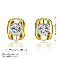 Rose Gold Platinum Plated Earrings AAA Zirconia Push Back .28" L258