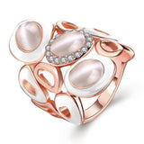 Rose Gold Platinum Plated Cocktail Ring AAA Zirconia Women B296