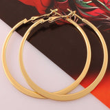 White Yellow Rose Gold Plated French Back Hoop Earrings L134