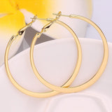 White Yellow Rose Gold Plated French Back Hoop Earrings L134