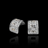 Rose Gold Platinum Plated  Earrings Stud AAA Zirconia Push Back .36" L297