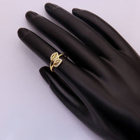 Rose Gold Plated Fashion  Ring AAA Zirconia Women Leaves B243