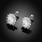 Platinum Plated Colors  Earrings Stud AAA Cubic Zirconia Push Back .48" L246
