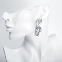 Rose Gold Plated  Earrings Drop Dangle Push Back .52" L264