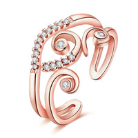 Rose Gold Platinum  Plated Fashion Ring  AAA Zirconia Women knuckle B336