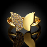 Rose Gold Plated Fashion Ring AAA Zirconia Women Butterfly B247