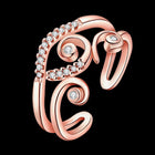 Rose Gold Platinum  Plated Fashion Ring  AAA Zirconia Women knuckle B336