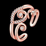 Rose Gold Platinum  Plated Fashion Ring  AAA Zirconia Women knuckle B336