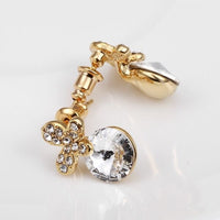 Rose Gold Platinum Plated Earrings Stud AAA Zirconia Push Back .4" L296