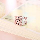 Rose Gold Platinum Plated Fashion Ring Women Open Double Line B476