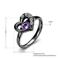 Stainless Steel Fashion Ring AAA Zirconia Women Heart B456