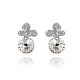 Rose Gold Platinum Plated Earrings Stud AAA Zirconia Push Back .4" L296