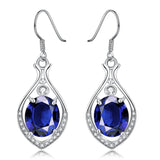 Rose Gold Platinum Plated Red Earrings AAA Zirconia Fish Hook .52" L232
