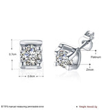 Rose Gold Platinum Plated Earrings Stud AAA Zirconia Push Back .24" L323