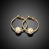 Rose Gold Platinum Plated  Earrings Drop Dangle AAA Zirconia French Clip.4" L242