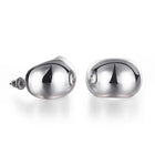 Rose Gold Plated Earrings Stud Push Back .84" L267