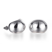 Rose Gold Plated Earrings Stud Push Back .84" L267