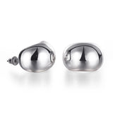 Rose Gold Plated Earrings Stud Push Back .84" L267