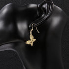 Rose Gold Platinum Plated  Earrings AAA Zirconia Fish Hook Butterfly .52 L230